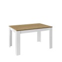 Table à manger extensible en chêne blanc brillant 90x137-185cm Bellevue Remises