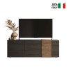 Meuble TV design moderne 3 portes en bois gris 181x44x59cm Suite Réductions