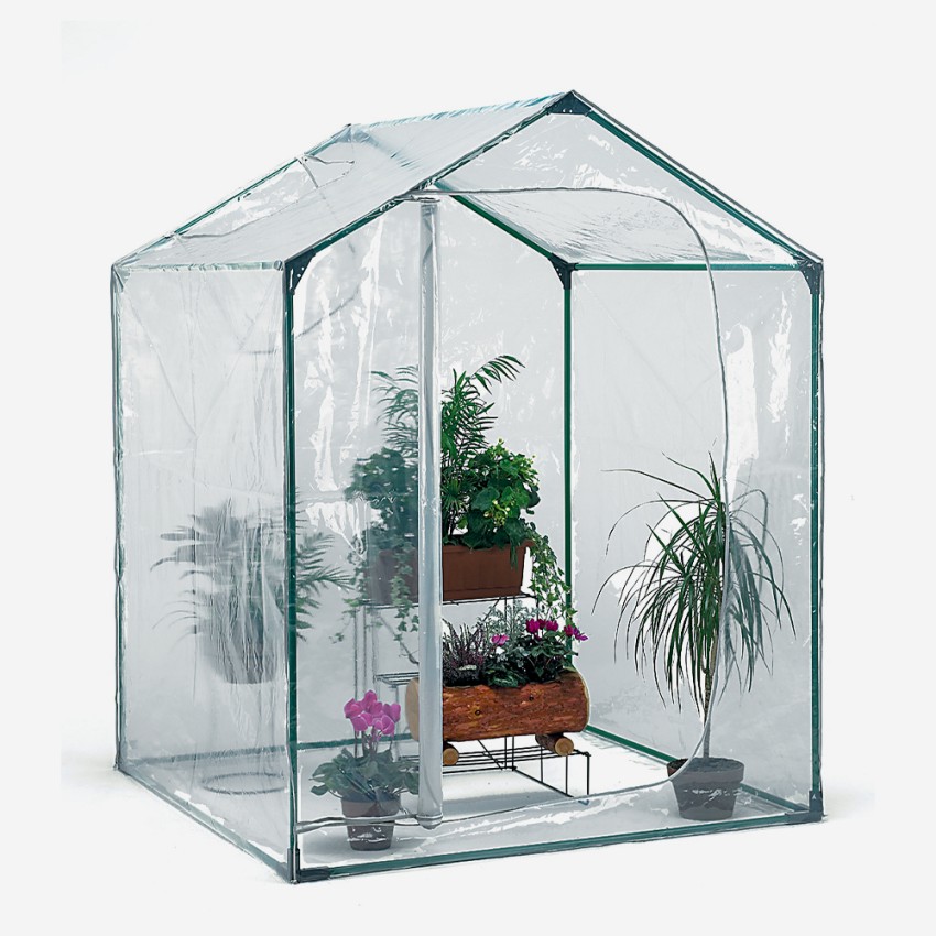 Balkonkas voor planten en bloemen uit PVC en staal 153x153xh210 cm Mimosa M Aanbieding Balkonkas voor planten en bloemen uit PVC en staal 153x153xh210 cm Mimosa M Aanbieding