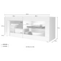 Moderne tv-kast Diver WB Basic 140x43cm hout met wit en 1 deur Voorraad