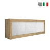 Meuble TV 210cm en bois blanc avec 2 portes 2 tiroirs Visio WB Réductions