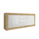 buffet moderne en bois avec 3 tiroirs et 2 portes blanc Tribus WB Basic Choix