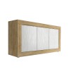 Buffet en bois 160x42cm avec 3 portes couleur blanc Modis WB Basic Réductions