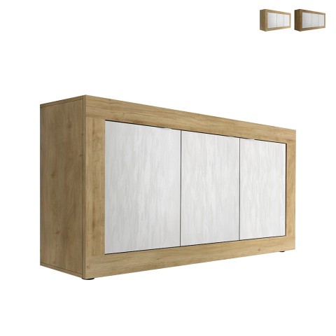 Keukenkast Modis WB Basic 160x42cm met 3 deuren in houtkleur met wit Aanbieding