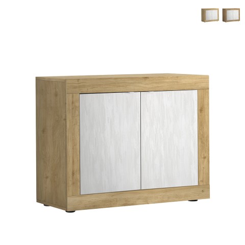 Opbergkast Sedis BW Basic met 2 deuren 114x42cm in houtkleur met wit Aanbieding