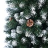 Kerstboom 180cm besneeuwd groen versierd met dennenappels Poyakonda Korting
