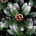 Groene PVC kunstkerstboom 210 cm met sneeuwdecoraties Tampere Korting