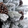 Kunstmatige besneeuwde kerstboom versierd met dennenappels 180cm Faaborg Korting