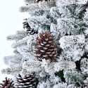 Kunstmatige kerstboom met besneeuwde takken en dennenappels 210 cm Bildsberg Aanbod