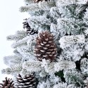 Sapin de Noël 180 cm artificiel avec neige et pommes de pin Faaborg Offre