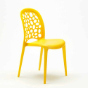 Ronde salontafel wit 70x70 cm en 2 gekleurde stoelen Wedding Long Island 