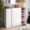Moderne schoenenkast 4 deuren hoogglans wit eiken 140x35x111cm Chelsea Keuze