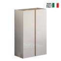 Schoenenkast Hal Twee Deuren 70x35x111cm Wit Glanzend Hout Indy Verkoop