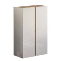 Schoenenkast Hal Twee Deuren 70x35x111cm Wit Glanzend Hout Indy Aanbod