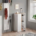 Schoenenkast Hal Twee Deuren 70x35x111cm Wit Glanzend Hout Indy Kortingen