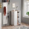 Schoenenkast Hal Twee Deuren 70x35x111cm Wit Glanzend Hout Indy Kortingen