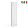 Armoire colonne de salle de bain 1 porte rangement blanc brillant Telma Vente