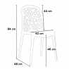 Ronde salontafel wit 70x70 cm en 2 gekleurde stoelen Wedding Long Island 