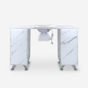 Table manucure pour esthéticienne avec aspirateur effet marbre Kwangam Achat