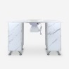 Table manucure pour esthéticienne avec aspirateur effet marbre Kwangam Achat