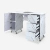 Table manucure pour esthéticienne avec aspirateur effet marbre Kwangam 