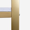 Manicuretafel Lipota met marmereffect en gouden frame 110x43x81cm Kortingen