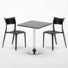 Vierkante salontafel zwart 70x70 cm en 2 gekleurde stoelen Parisienne Mojito Keuze