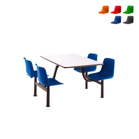 Table et 4 chaises pour cantine self bureau et école Four Promotion