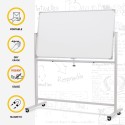 Tweezijdig magnetisch whiteboard 120x90 cm op wielen Albert L Korting
