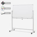 Tweezijdig magnetisch whiteboard 120x90 cm op wielen Albert L Kortingen