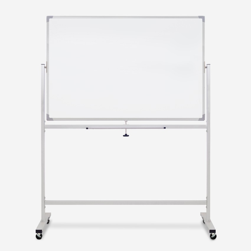 Tweezijdig magnetisch whiteboard 120x90 cm op wielen Albert L Aanbieding Tweezijdig magnetisch whiteboard 120x90 cm op wielen Albert L Aanbieding