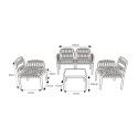 Salon de jardin canapé table basse 2 fauteuils Portofino Grand Soleil 