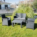 Salon de jardin canapé 2 fauteuils table basse Taormina Grand Soleil Vente