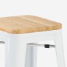 set van 4 barkrukken en hoge tafel 120x60cm wit hout galles Afmetingen