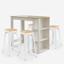 set van 4 barkrukken en hoge tafel 120x60cm wit hout galles Catalogus