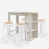 set van 4 barkrukken en hoge tafel 120x60cm wit hout galles Catalogus