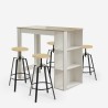 Set hoge tafel 120x60cm en 4 draaibare verstelbare krukken Redmond Prijs