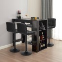 Table haute 120x60cm noir + 4 tabourets pivotants avec dossier Beaver Vente