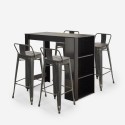set hoge zwarte bar tafel en 4 barkrukken met rugleuning cruzville Kortingen