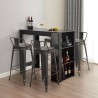 set hoge zwarte bar tafel en 4 barkrukken met rugleuning cruzville Aanbod
