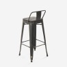 set hoge zwarte bar tafel en 4 barkrukken met rugleuning cruzville Model