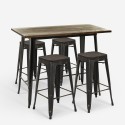 table haute 120x60 de cuisine + 4 tabourets de bar style farley Réductions