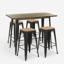 set van 4 industriële barkrukken en zwarte vintage tafel 120x60cm fordville  Catalogus