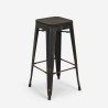 table 120x60 noir vintage + 4 tabourets de bar style fordville Caractéristiques