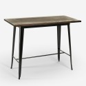 table haute noire 120x60 + 4 tabourets de bar avec dossier wahoo Choix