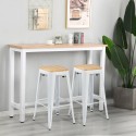 set hoge industriële tafel en 2 barstoelen trenton Verkoop