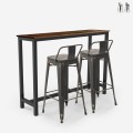 table haute 140x40+ 2 tabourets style avec dossier ludlow Promotion