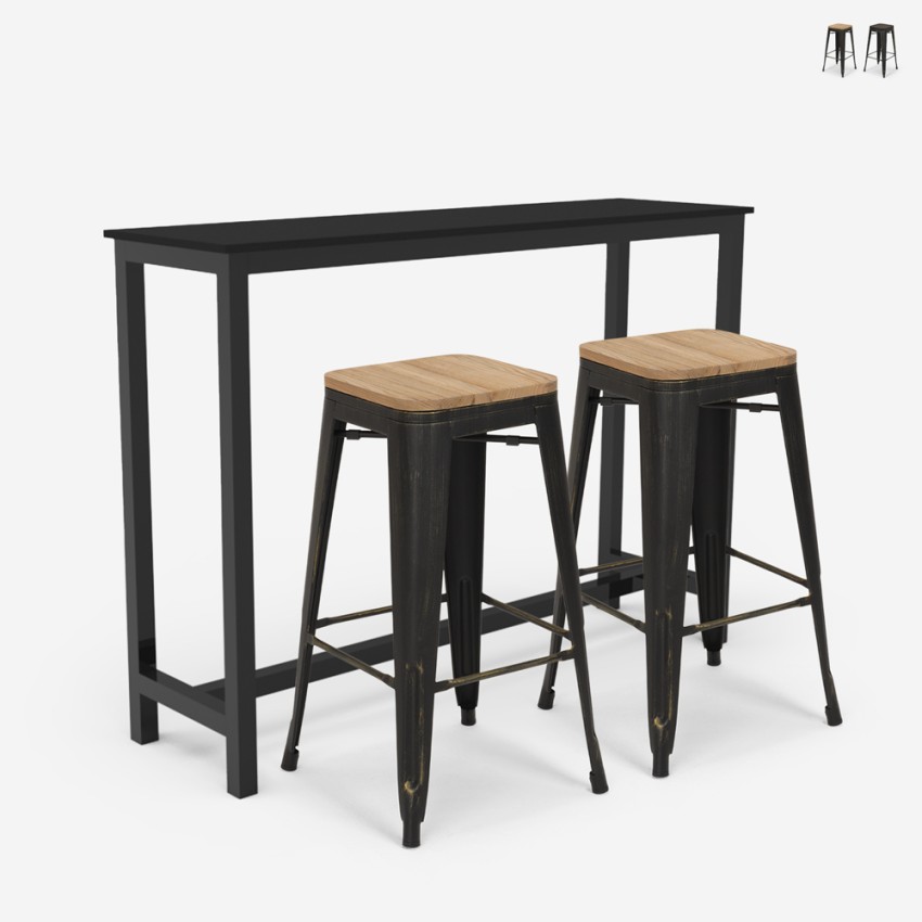set hoge keukentafel en 2 barkrukken seymour Aanbieding set hoge keukentafel en 2 barkrukken seymour Aanbieding