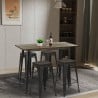 table 120x60 noir vintage + 4 tabourets de bar style fordville Offre