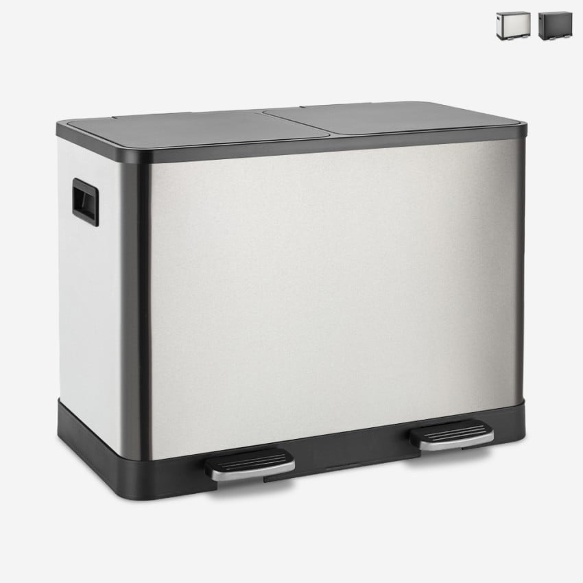 Poubelle de cuisine à pédale 40 litres 2 paniers de Recyclage f Lindo L Vente